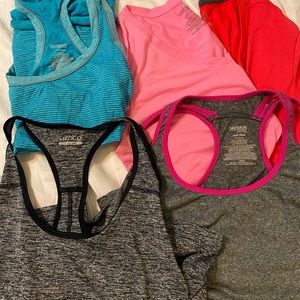 LOT of 5 workout Tops dry fit Large 12-14